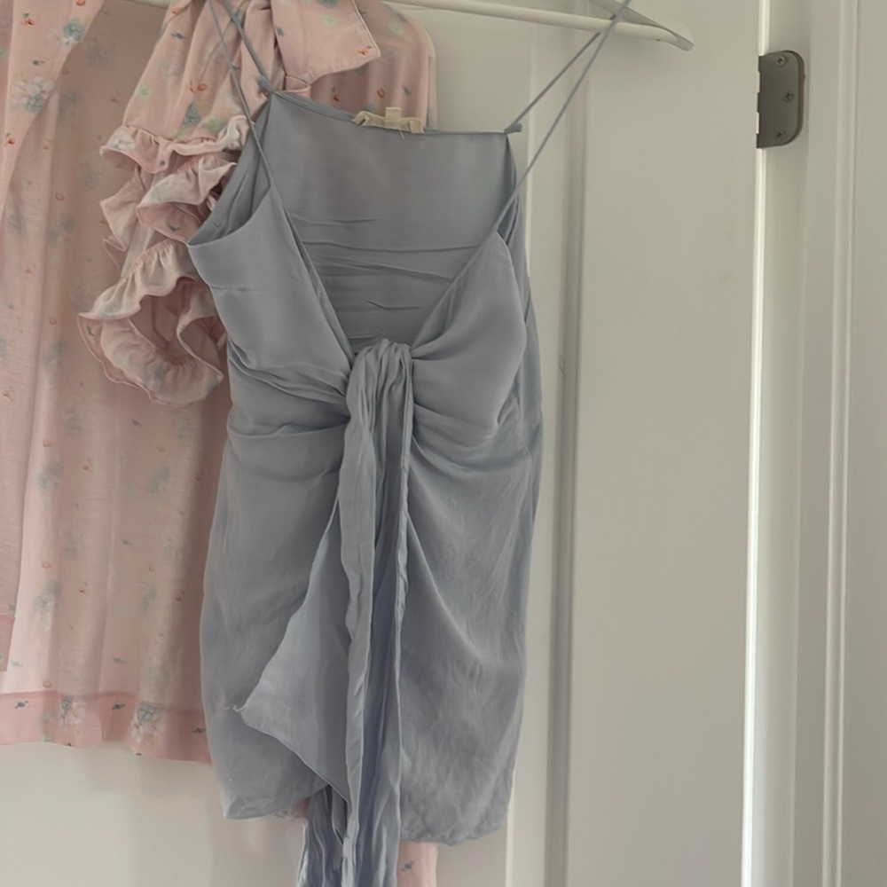 Djerf Avenue Light Blue Tie Top - Picture 3 of 3